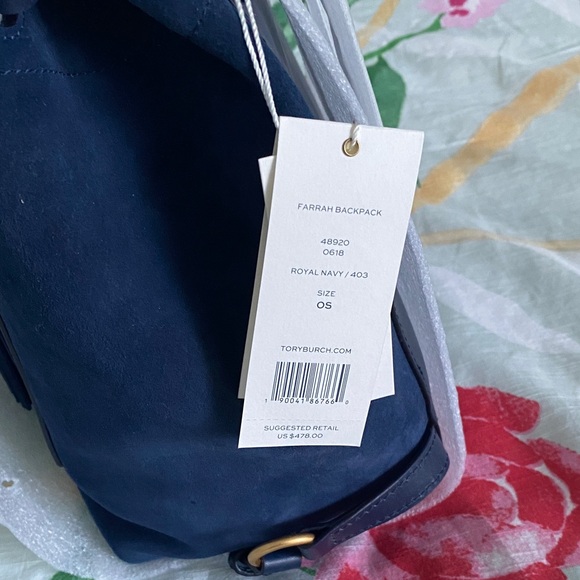 NWT Tory Burch Suede and Leather Farrah Backpack - Picture 2 of 7